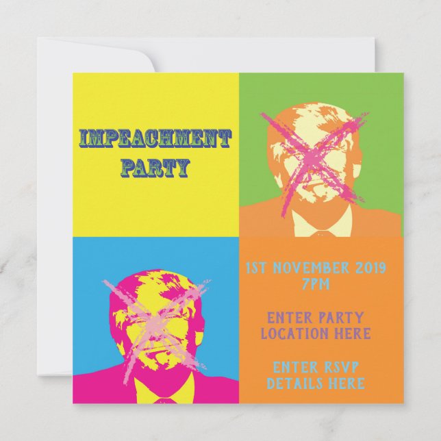 Popart Trump Impeachment Party Invitation (Back)