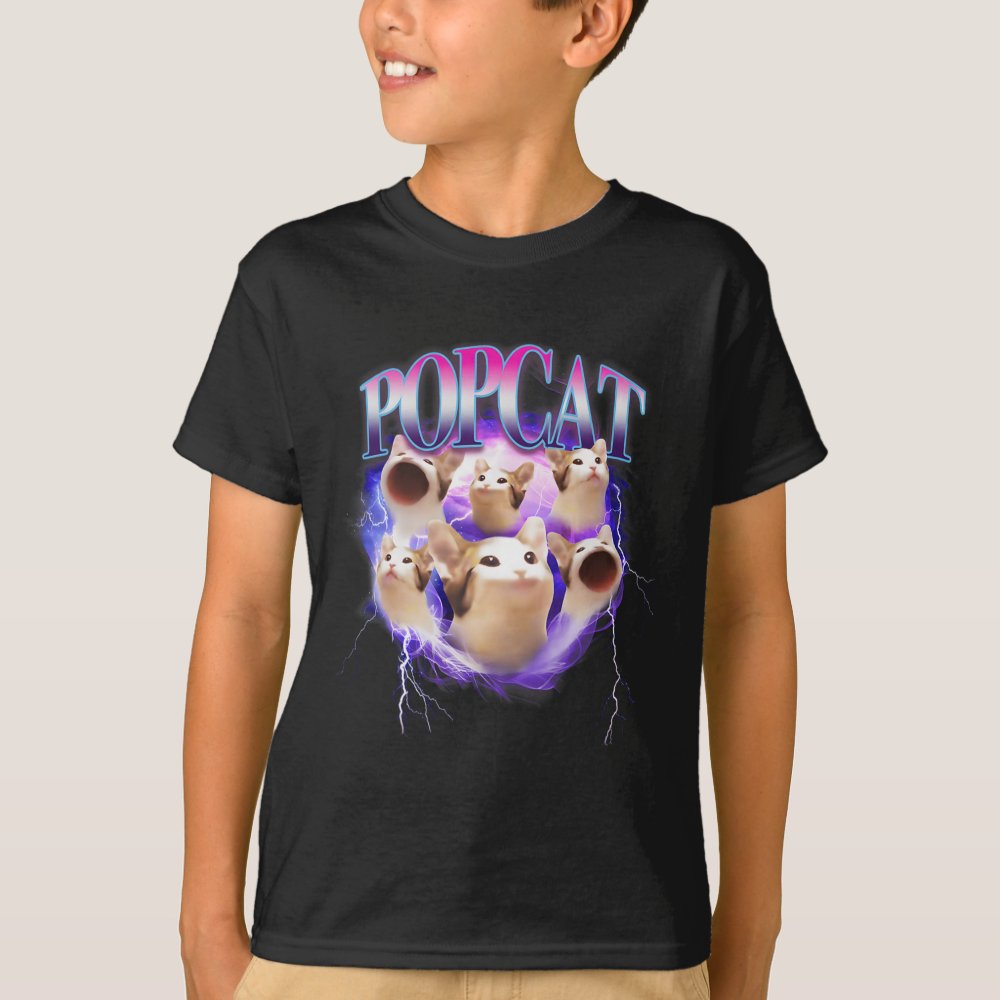 Discover Popcat Cute Cat Popcat Funny Meme Coin For Cat Lover Personalized T-Shirt