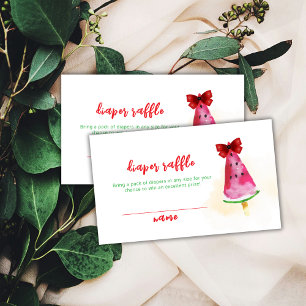 Popcicle Ice Cream Bow Diaper Raffle Baby Shower Enclosure Card