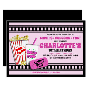 movie birthday invitations zazzle
