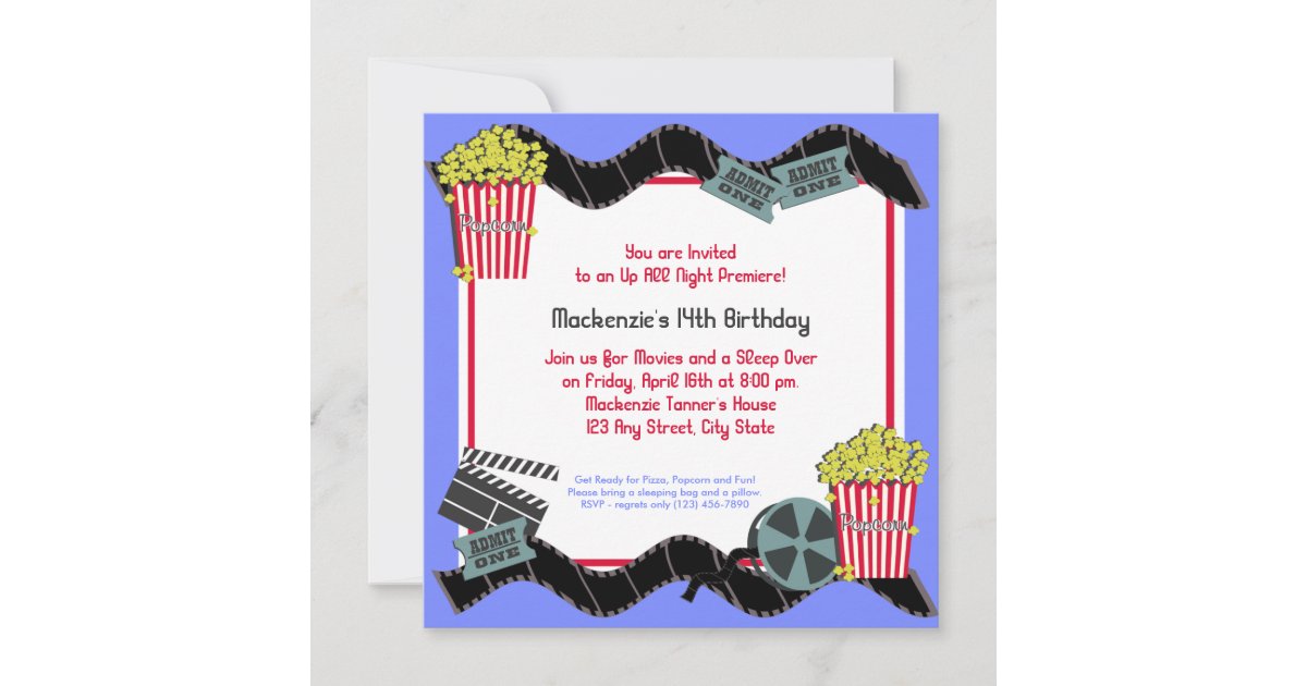 Popcorn and a Movie Invitation | Zazzle