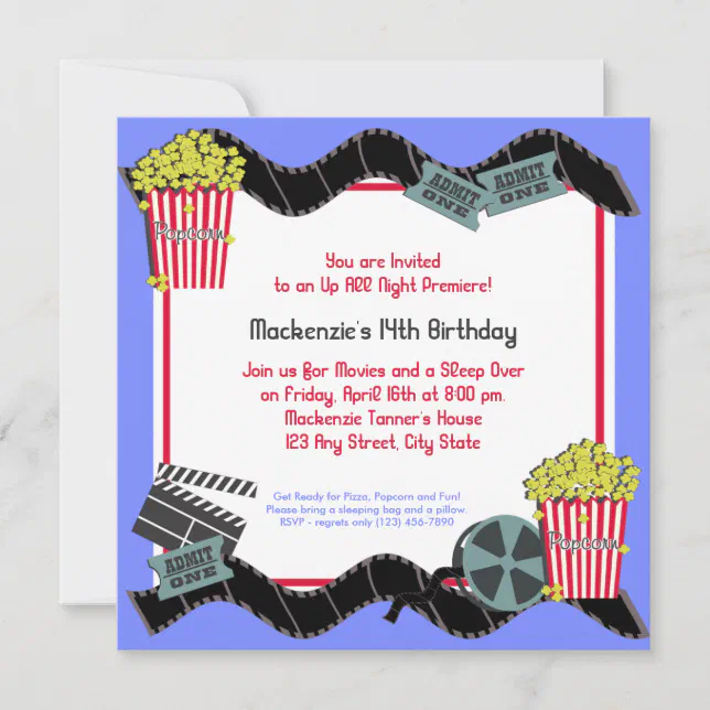 Popcorn and a Movie Invitation | Zazzle
