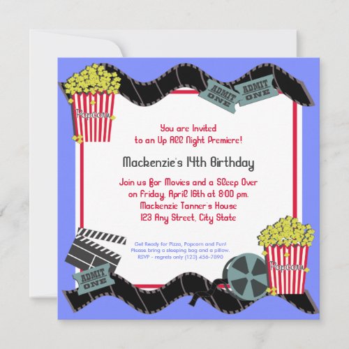 Popcorn and a Movie Invitation