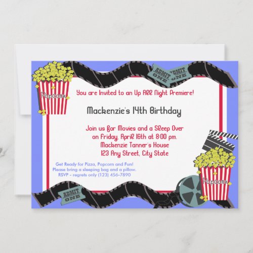Popcorn and a Movie Invitation