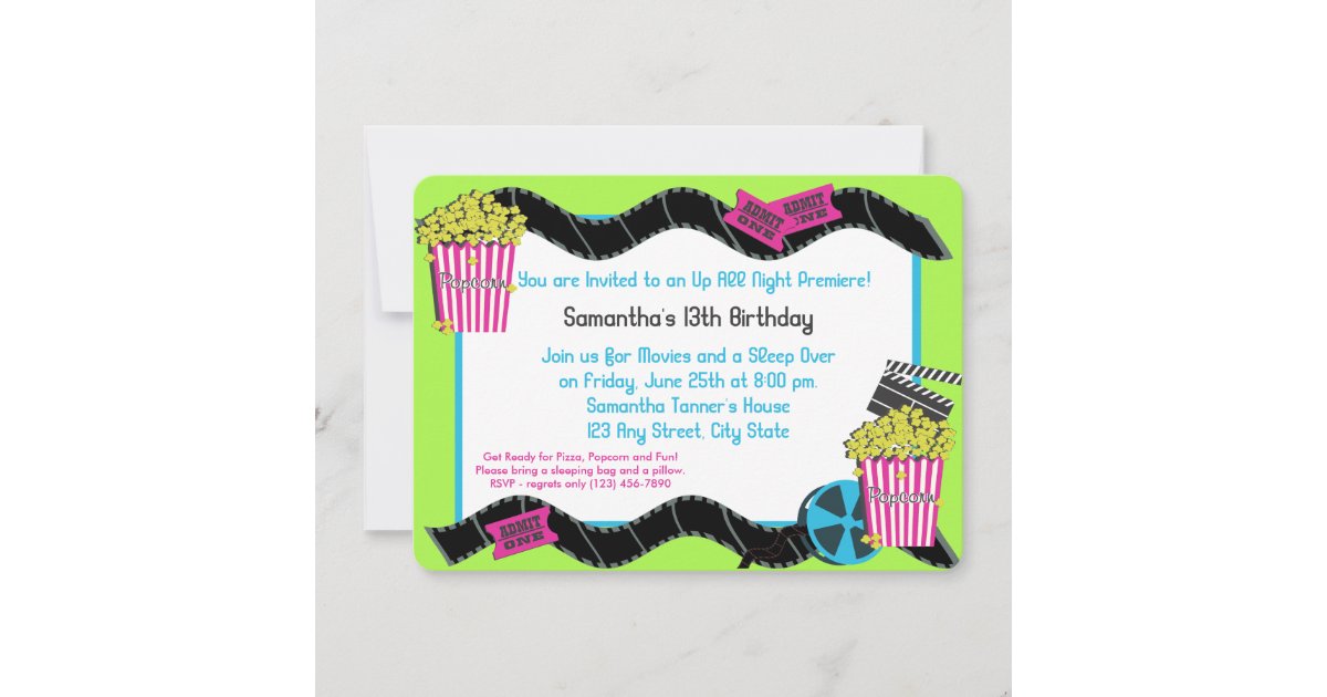 Popcorn and a Movie Invitation | Zazzle