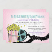 Popcorn and a Movie Sleepover Invitation (Front/Back)