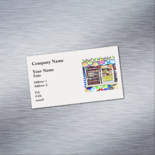 Popcorn and Candy Apples Business Card Magnet