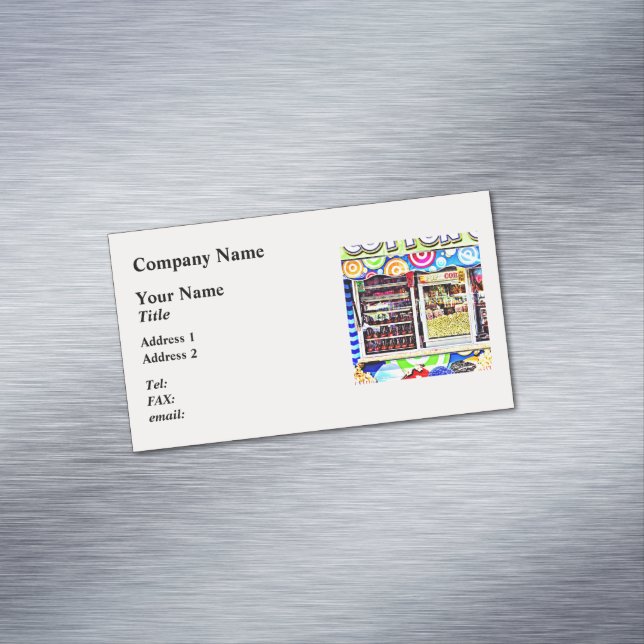 Popcorn and Candy Apples Business Card Magnet (In Situ)