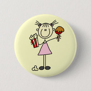 Popcorn and Cotton Candy Tshirts and Gifts Button