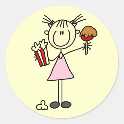 Popcorn and Cotton Candy Tshirts and Gifts Classic Round Sticker