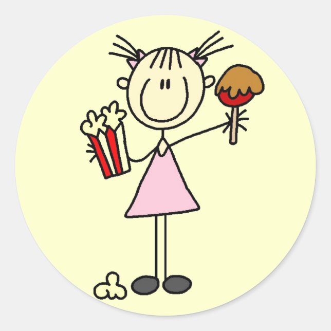 Popcorn and Cotton Candy Tshirts and Gifts Classic Round Sticker (Front)