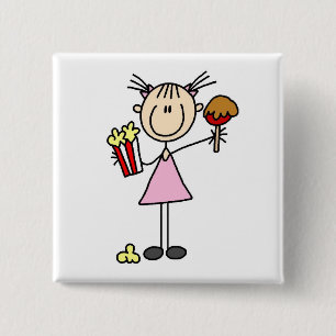 Popcorn and Cotton Candy Tshirts and Gifts Pinback Button