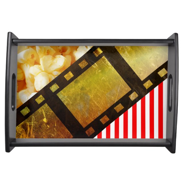 Popcorn and movie reel film serving tray (Front)