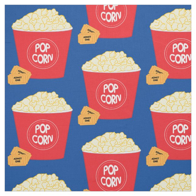 Popcorn and Movie Tickets Fabric (Swatch)