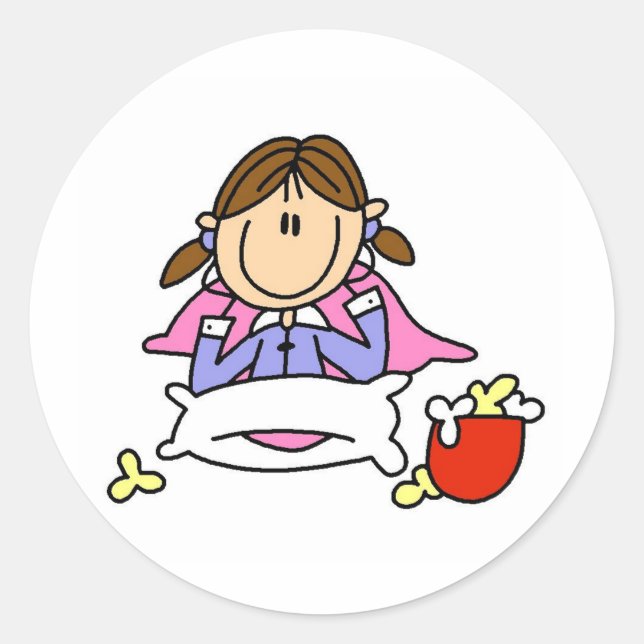 Popcorn And Pajamas Sticker (Front)
