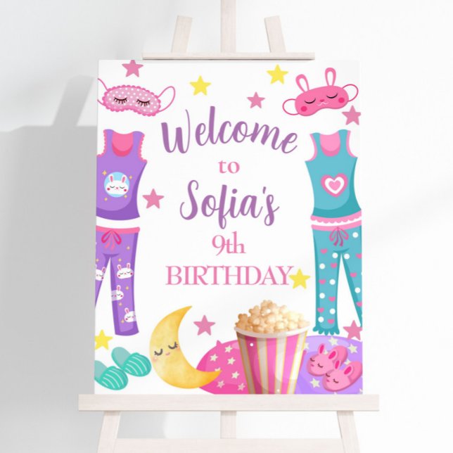 Popcorn and Pajamas Welcome Sign (Creator Uploaded)
