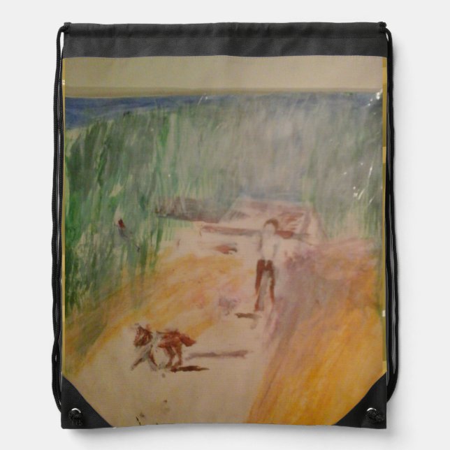 Popcorn Anime Abstract Drawstring Bag (Front)