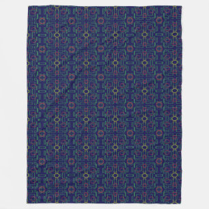 Popcorn Anime Blue Geometric Fleece Blanket