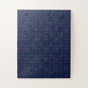 Popcorn Anime Blue Geometric Pattern Jigsaw Puzzle