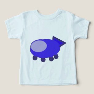 Popcorn Anime Blue Spaceship Cartoon Toddler T-shirt