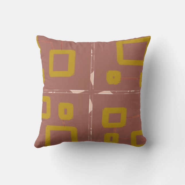 Popcorn Anime Brown Geometric Throw Pillow (Back)