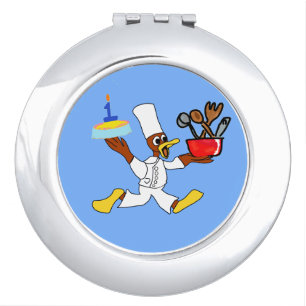 Popcorn Anime Chef Ducky Kazoo Blue Cartoon  Compact Mirror