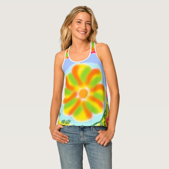 Popcorn Anime Festive Festival Tank Top (Front Full)