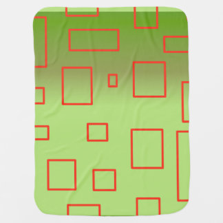 Popcorn Anime Green Red Rectangles Baby Blanket
