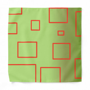 Popcorn Anime Green Red Rectangles  Bandana