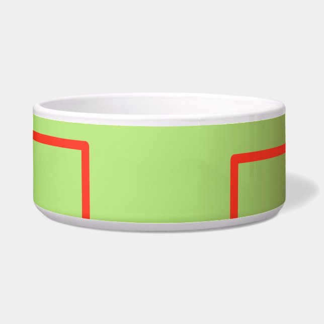 Popcorn Anime Green Red Rectangles  Bowl (Front)