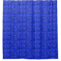 Popcorn Anime I'm All Wet Blue Shower Curtain