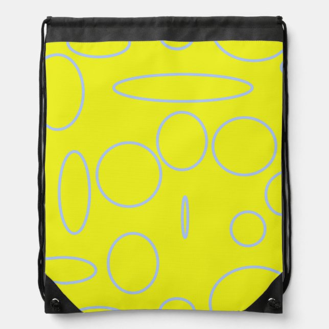 Popcorn Anime Loops Geometric Drawstring Bag (Front)