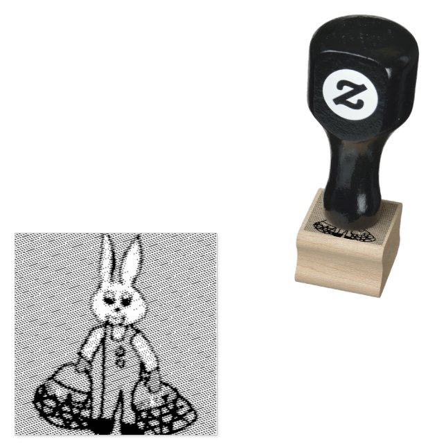 Popcorn Anime Professor Bunny Rabbit Rubber Stamp (Stamped)