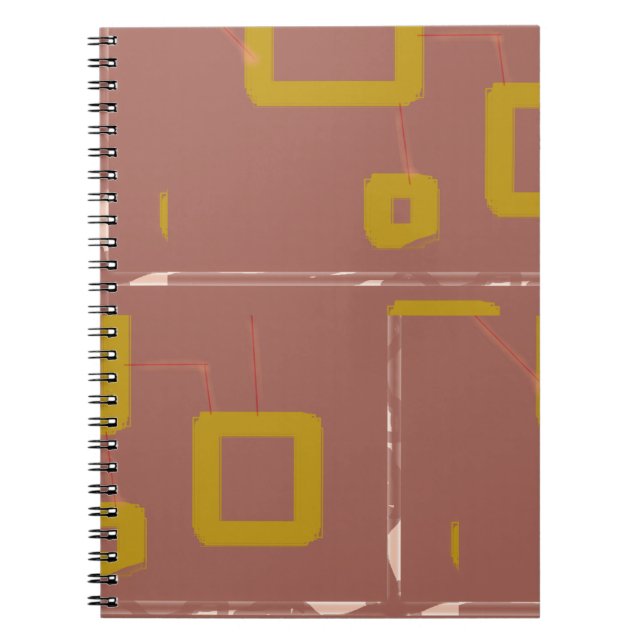 Popcorn Anime Stoneage Circuit Brown Geometric Notebook (Front)
