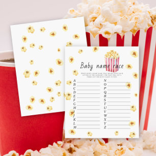 Popcorn baby shower - Baby name race game