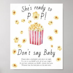 Popcorn baby shower - Don't say baby Poster