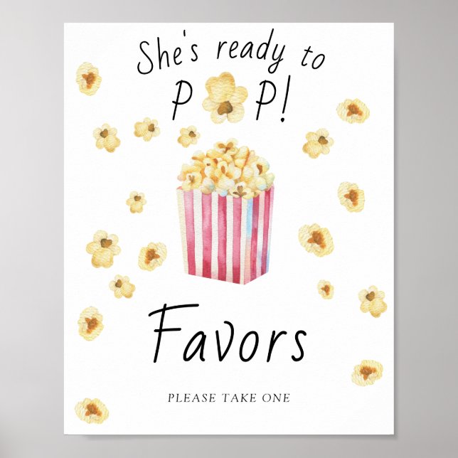 Popcorn baby shower - Favors Poster (Front)