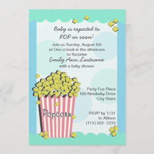 Popcorn Baby Shower Invitation