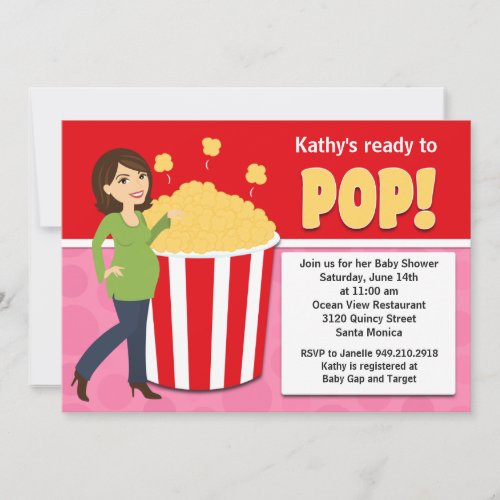 Popcorn Baby Shower Invitation