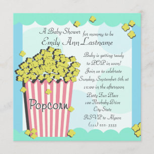Popcorn Baby Shower Invitation