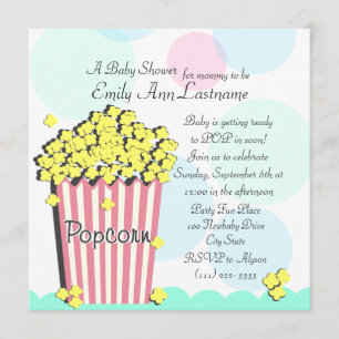 Popcorn Baby Shower Invitation