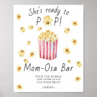 Popcorn baby shower - Mom-osa bar Poster