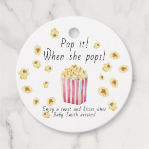 Popcorn Baby shower Pop it When she pops Favor Tags