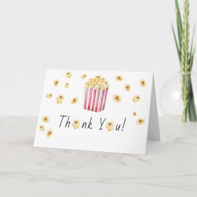 Popcorn Baby shower Thank You Card (Front)