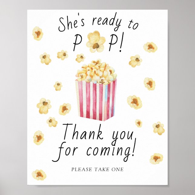 Popcorn baby shower - Thank you for coming  Poster (Front)