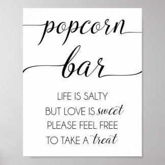 Popcorn Bar Wedding or Party Sign