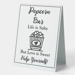 Popcorn Bar   Wedding Sign