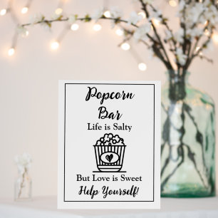 Popcorn Bar   Wedding Sign