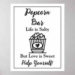 Popcorn Bar   Wedding Sign