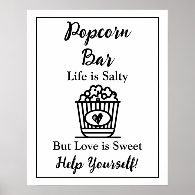 Popcorn Bar | Wedding Sign (Front)